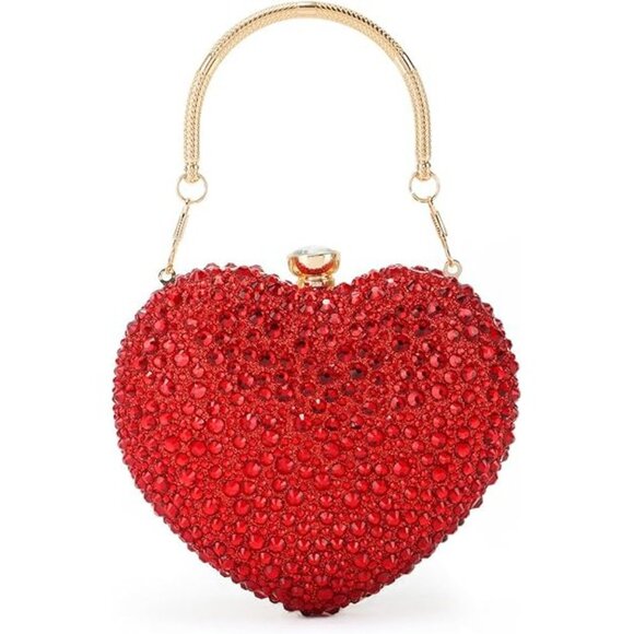 NEW Sparkling Bling Swarovski Crystal Rhinestone Valentine Heart Purse +… - Picture 3 of 9